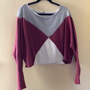 Free People sweatshirt with rolled hem  Sz S